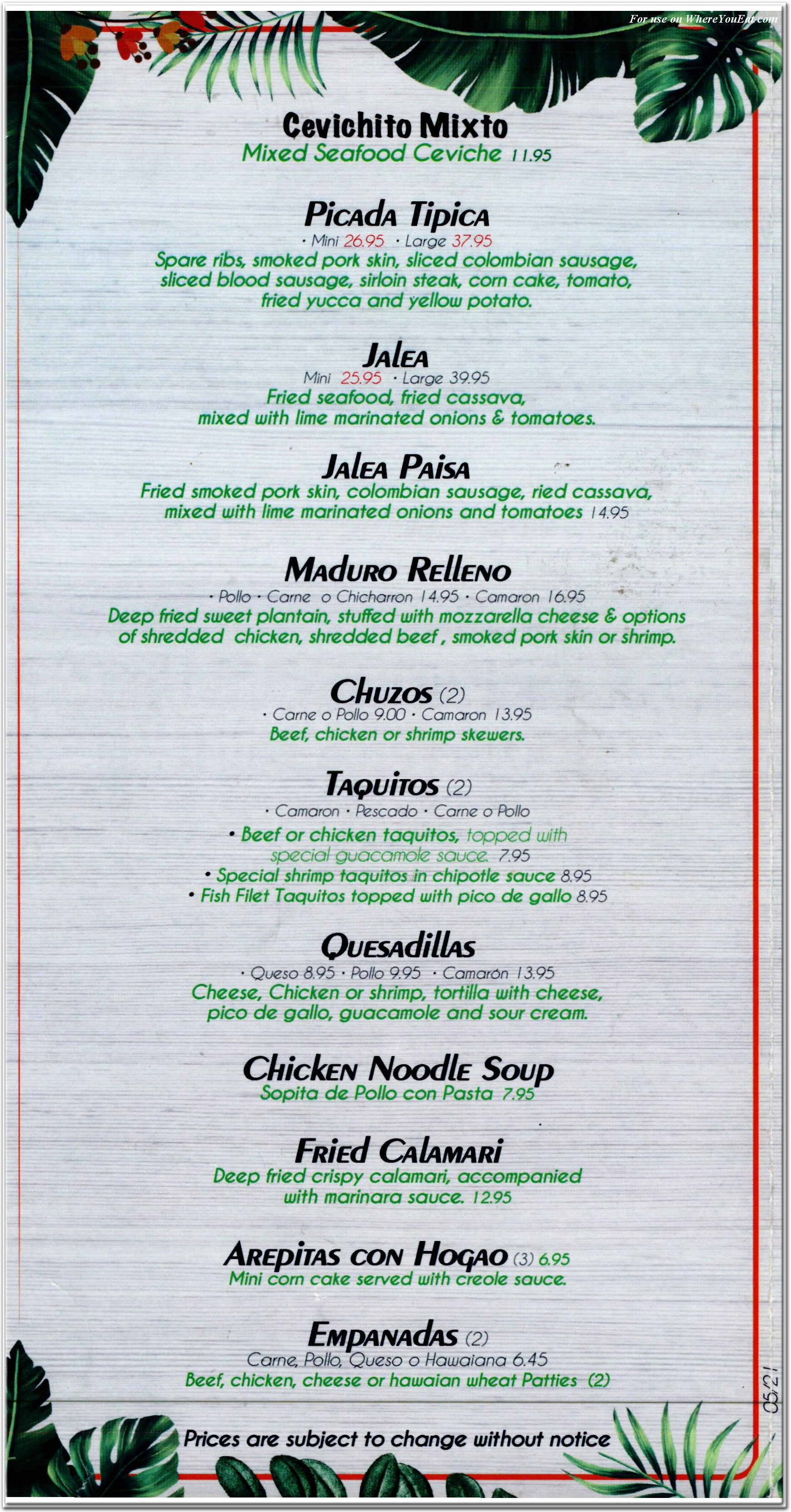 menu image