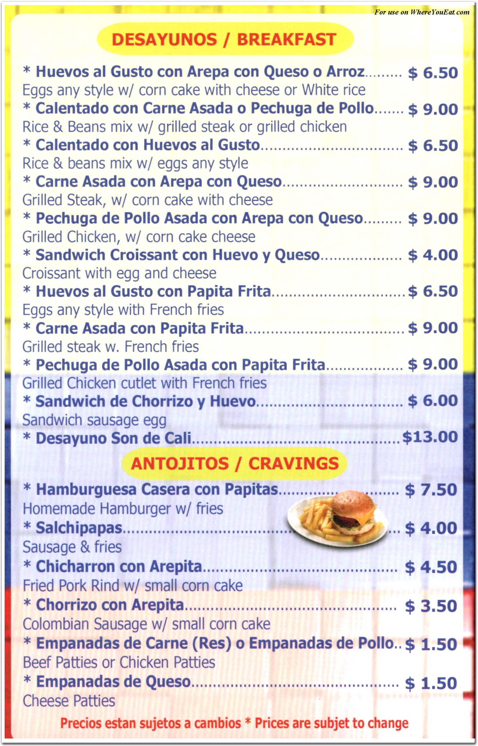 menu image