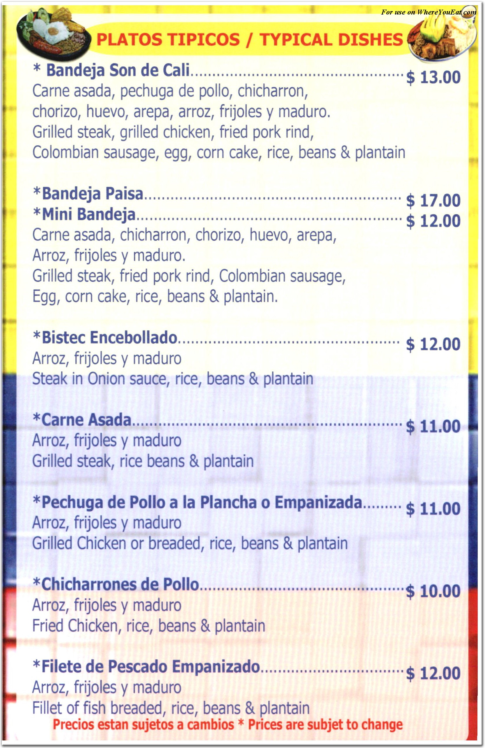 menu image