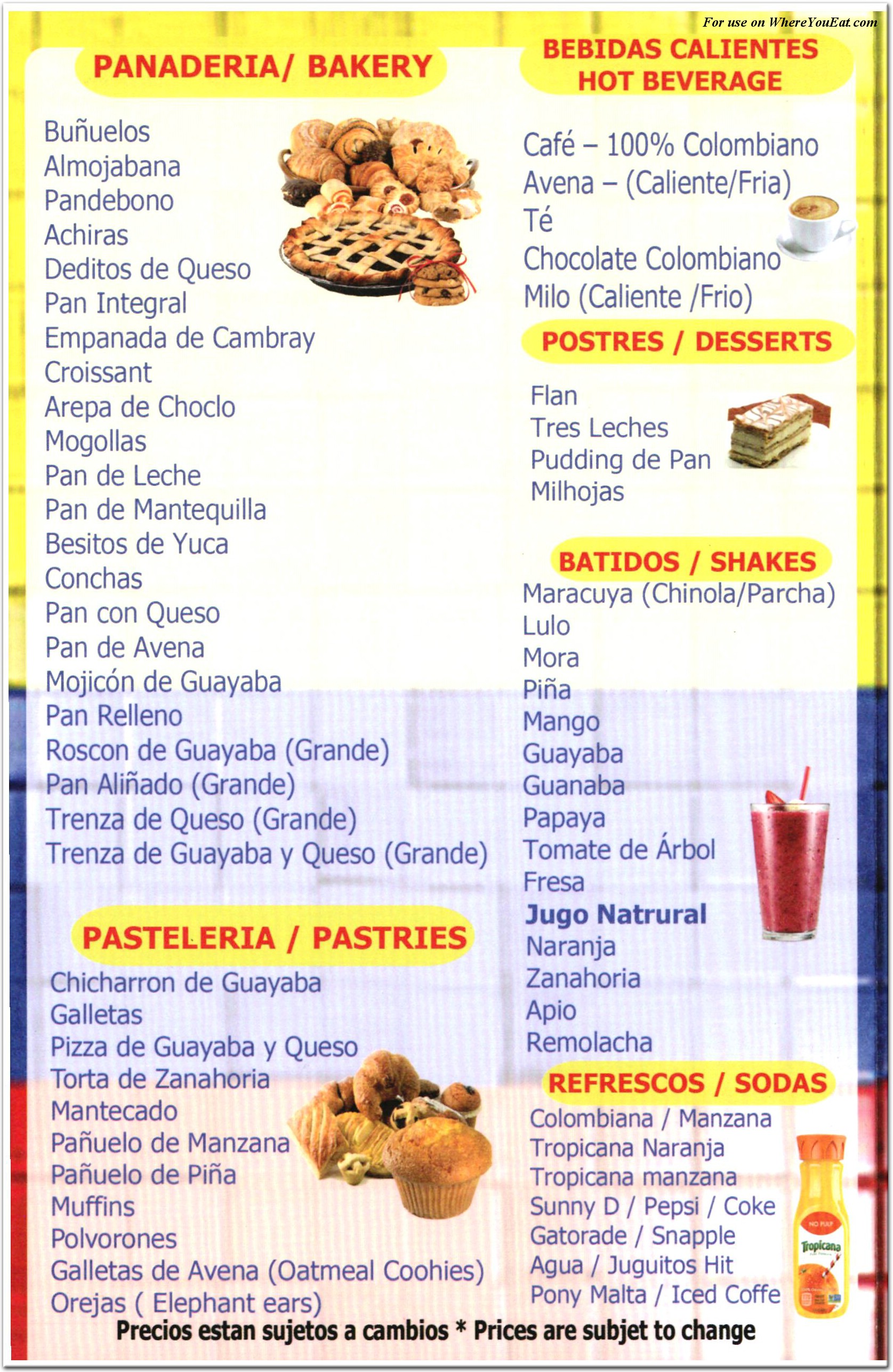 menu image