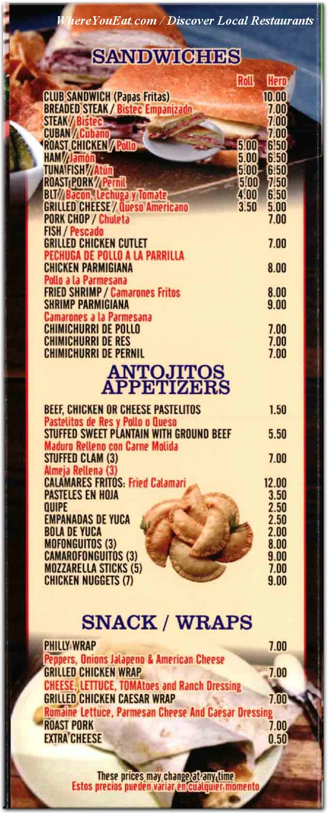 menu image