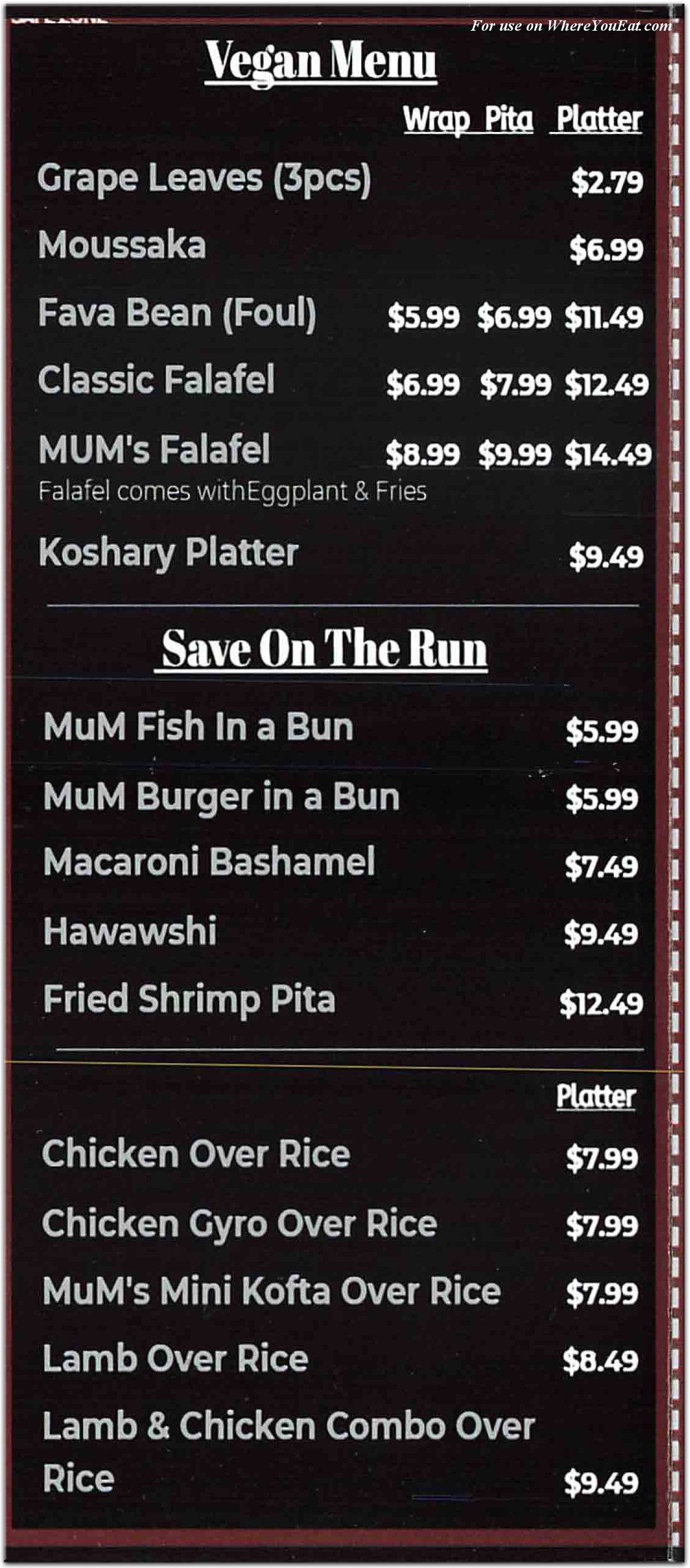 menu image