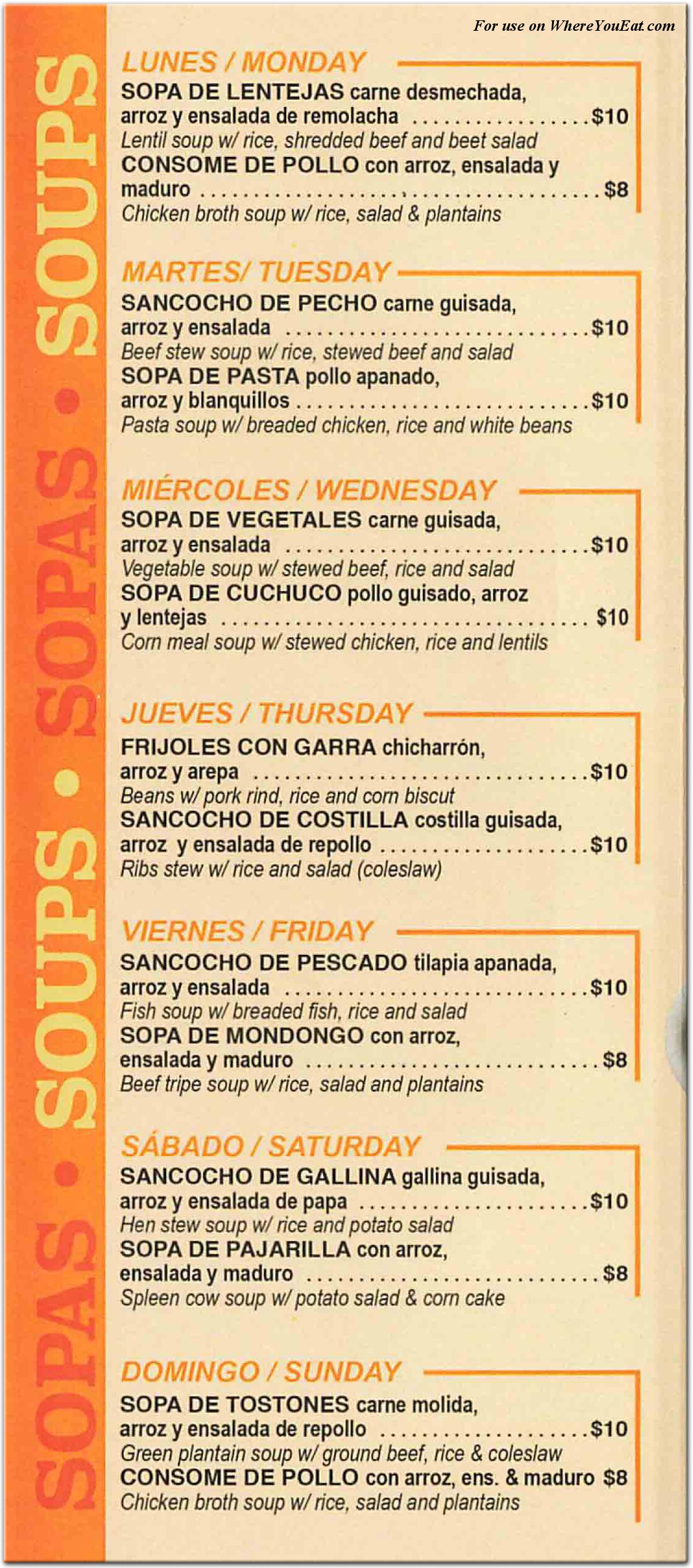 menu image