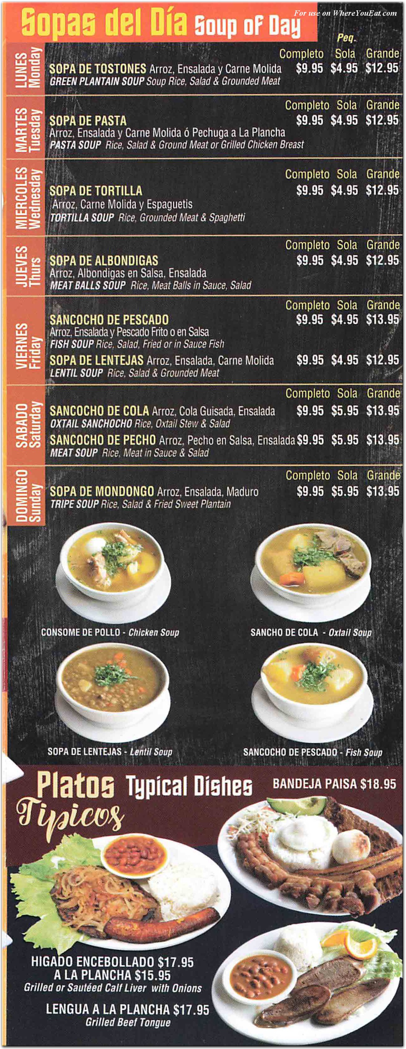 menu image