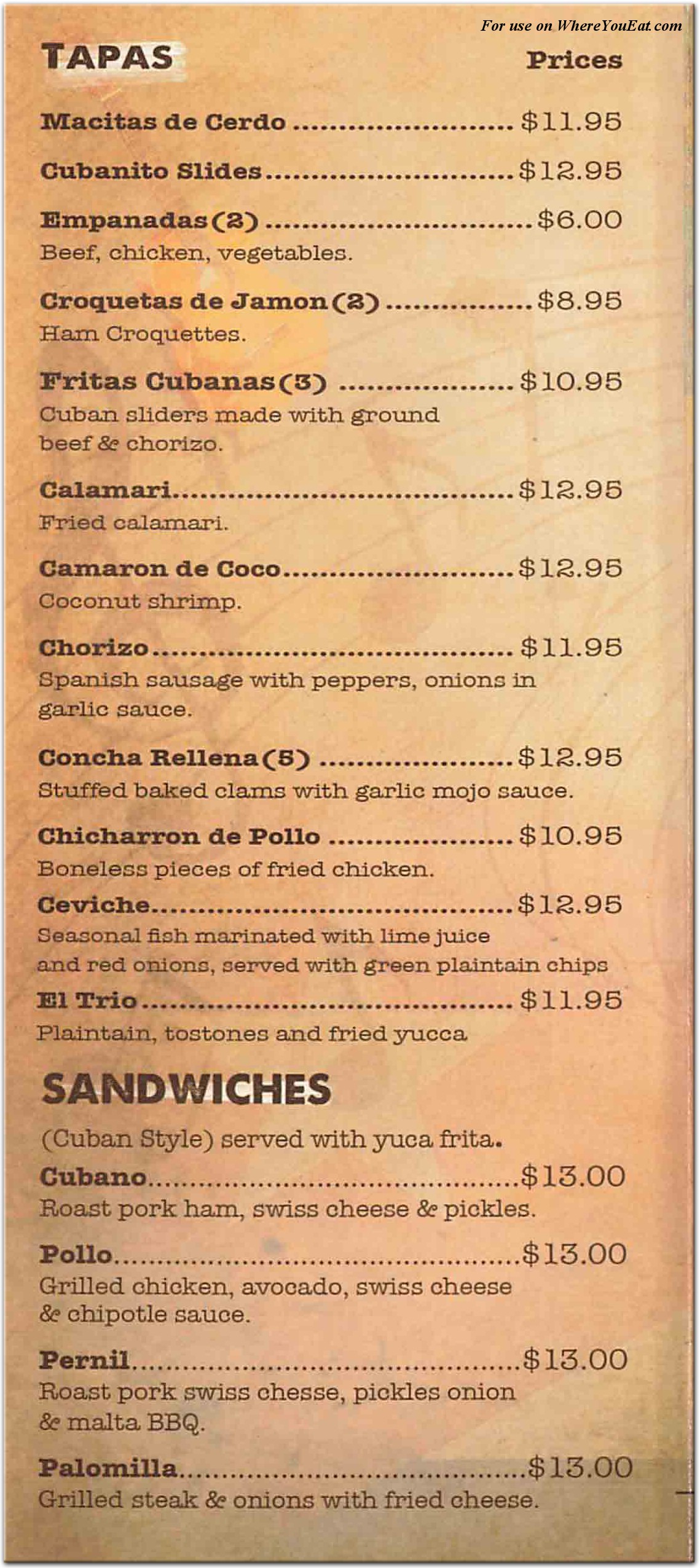 menu image