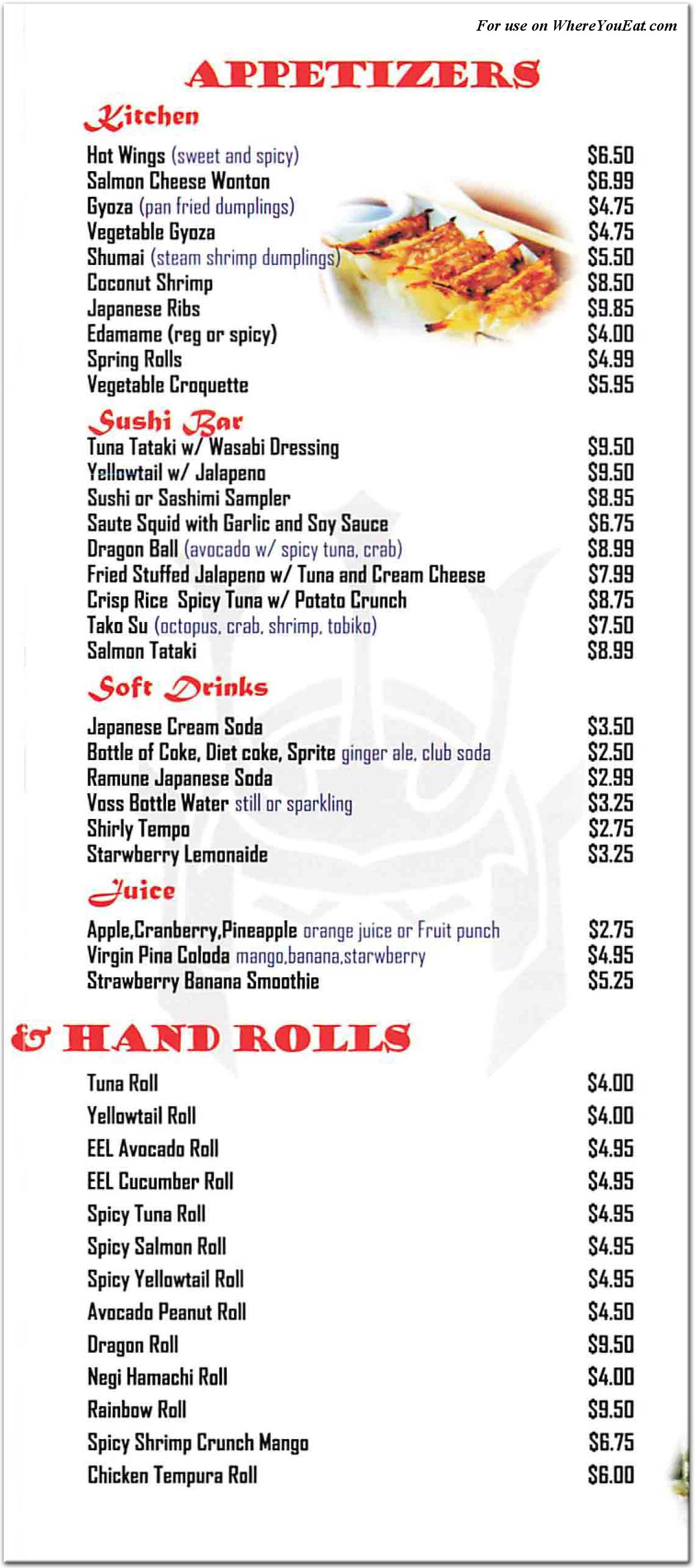 menu image