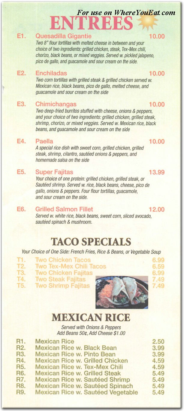 menu image