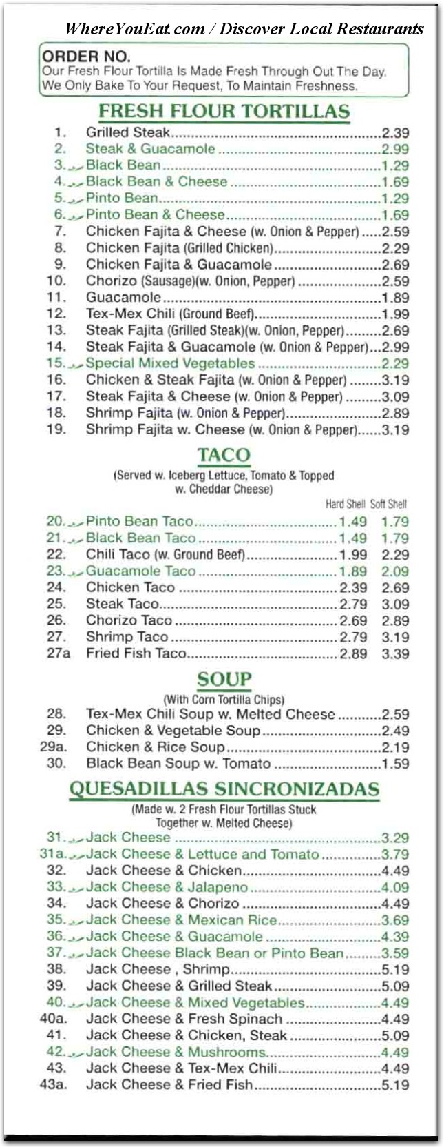 menu image