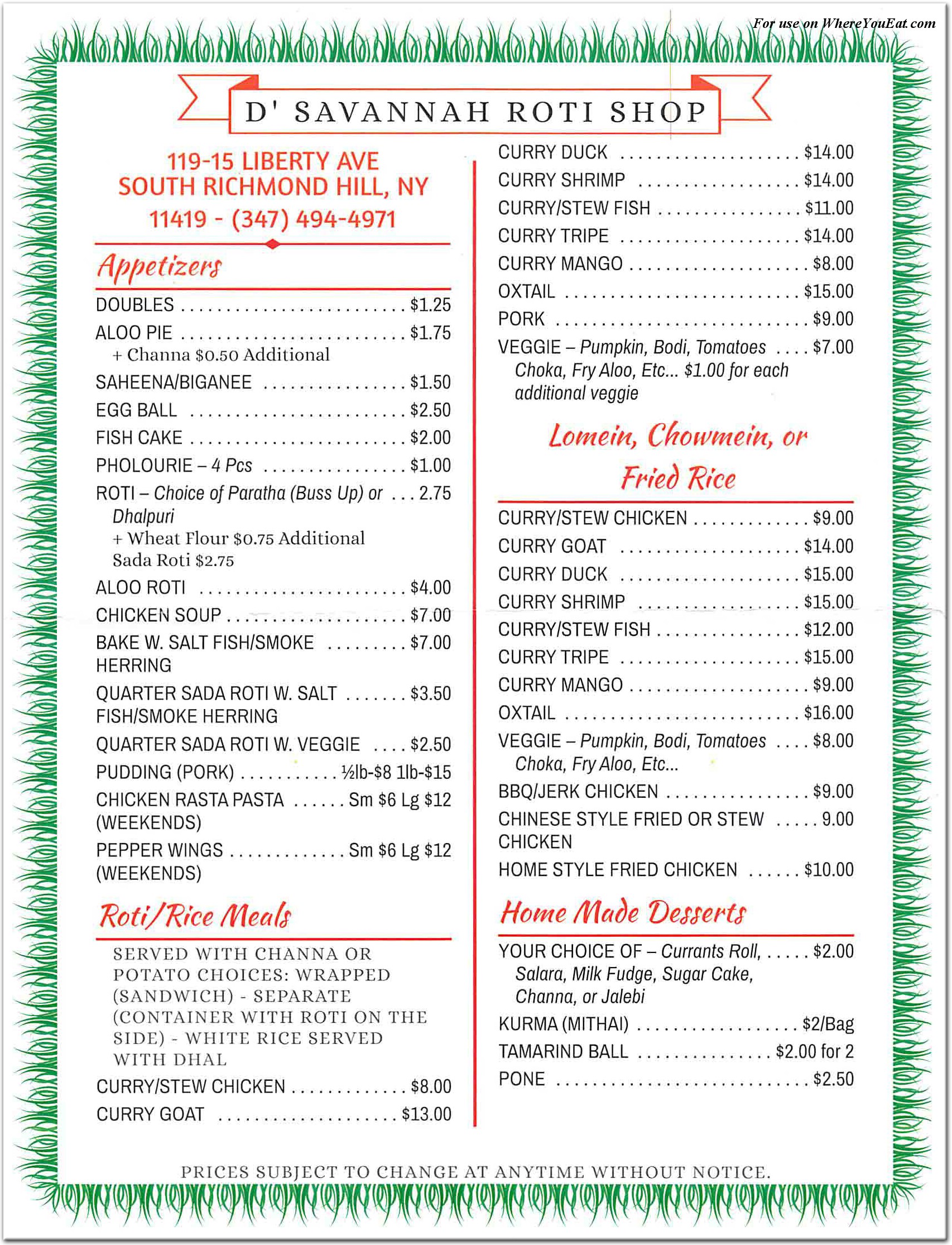 menu image