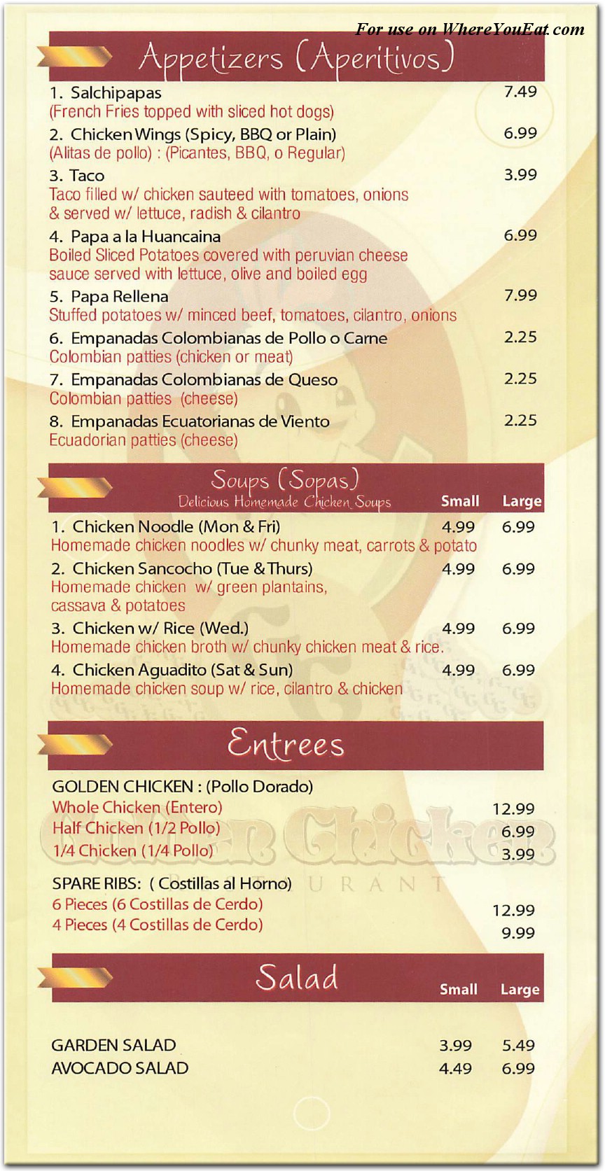 menu image