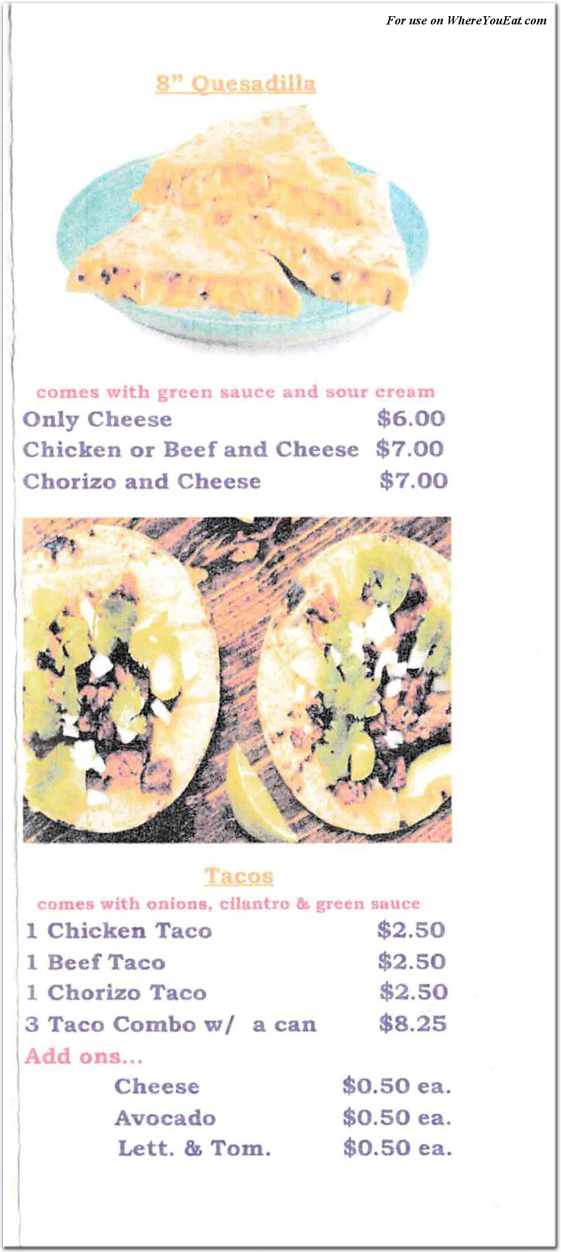 menu image