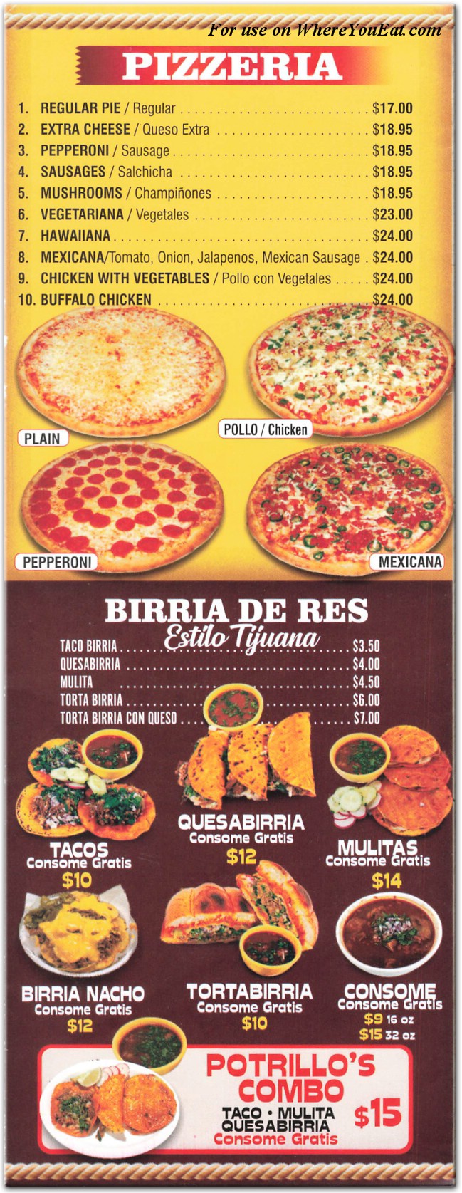 menu image