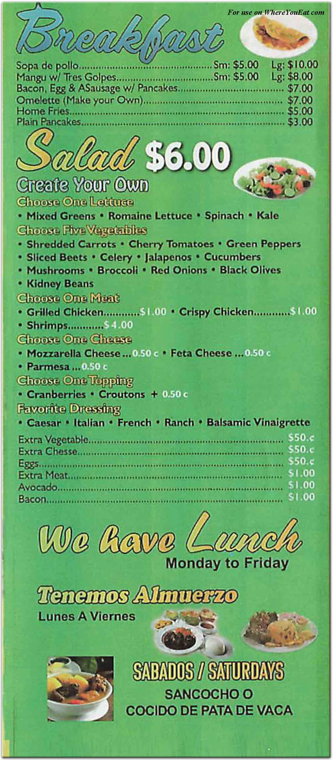 menu image