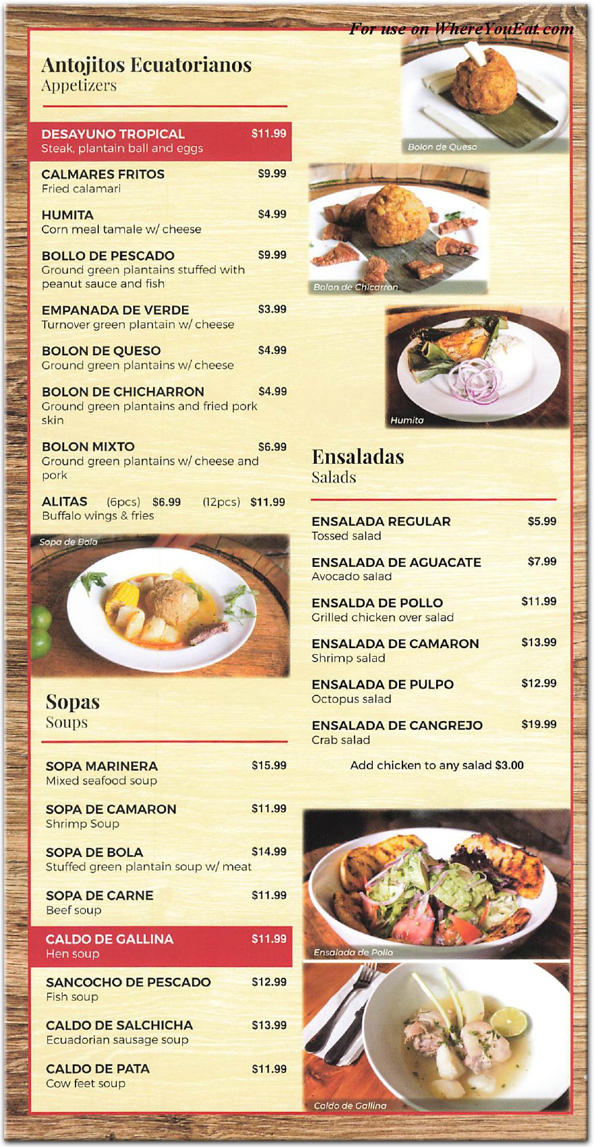 menu image