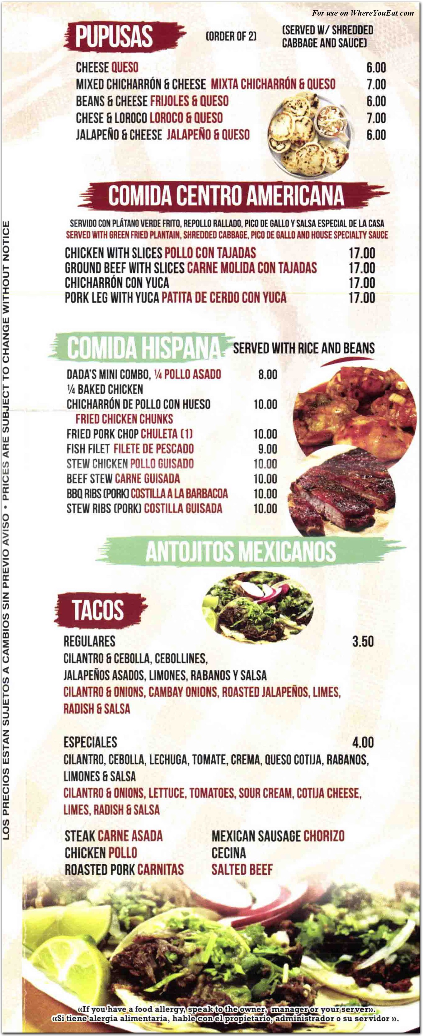 menu image