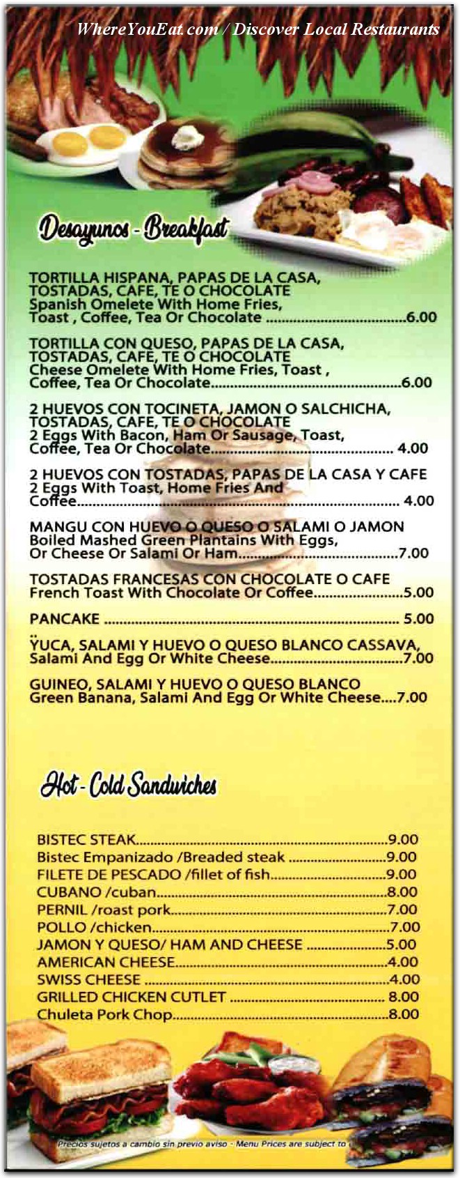 menu image