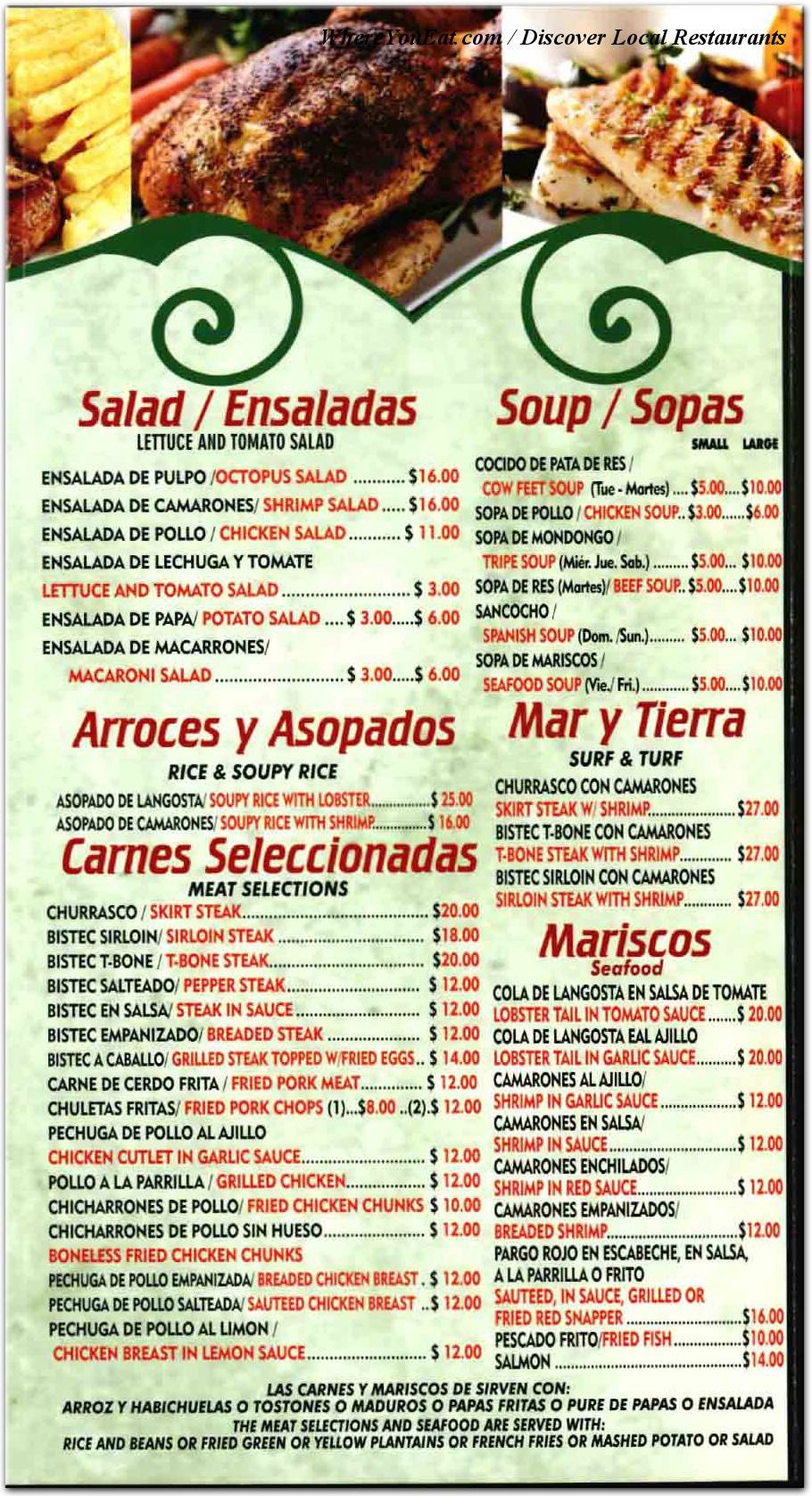 menu image