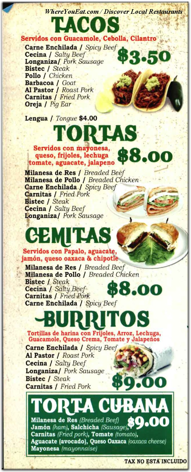 menu image