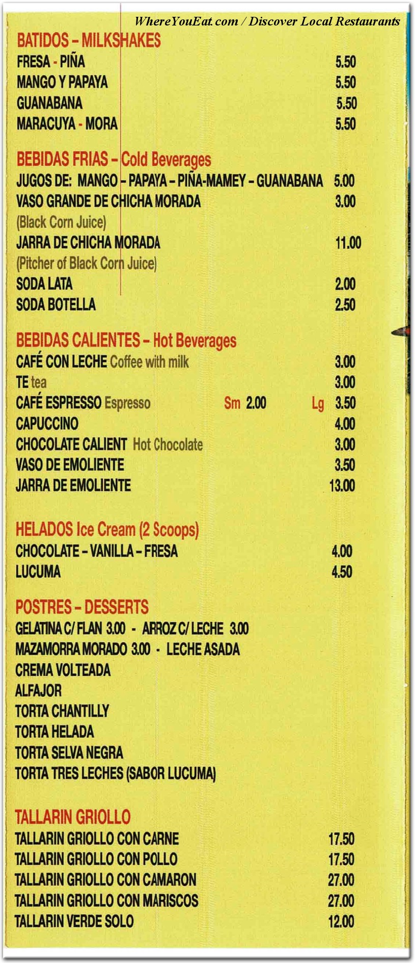 menu image