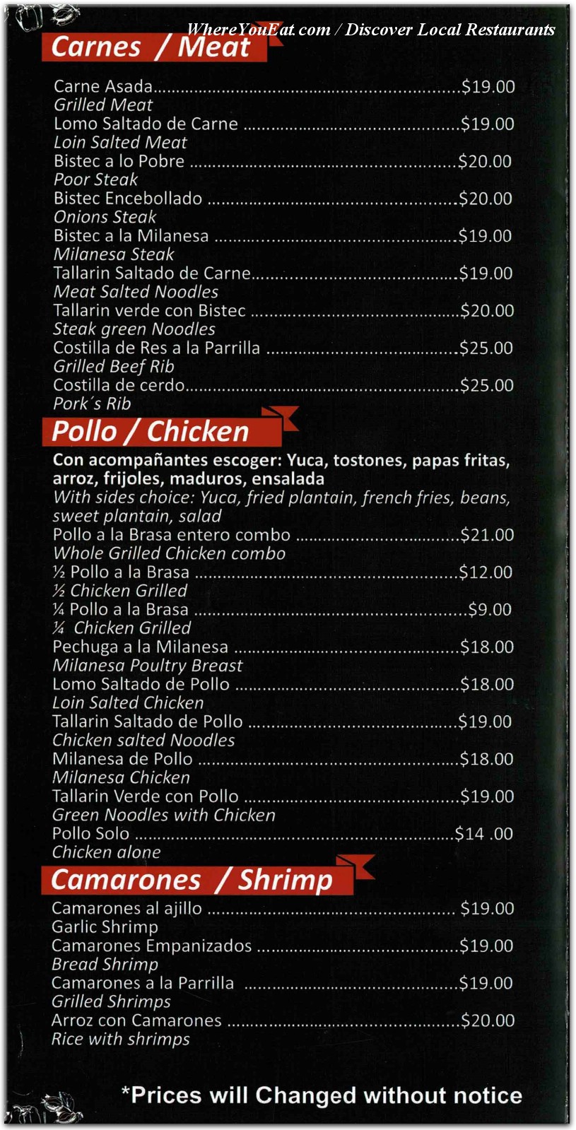 menu image