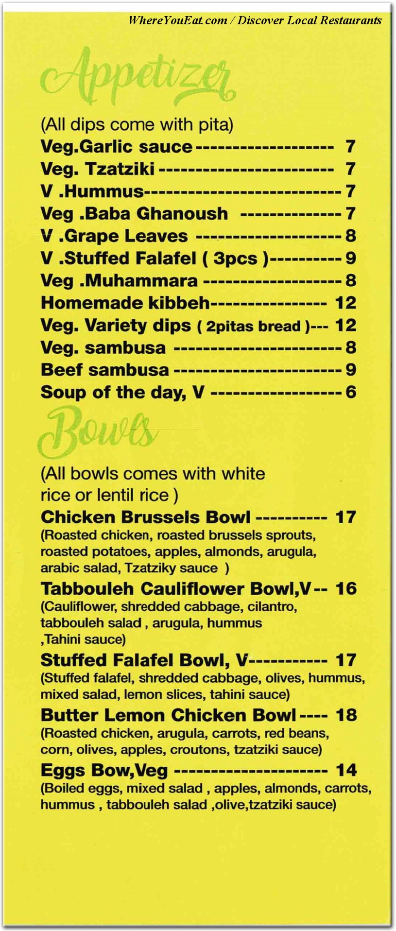 menu image