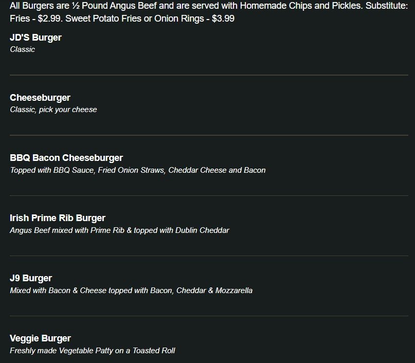 menu image