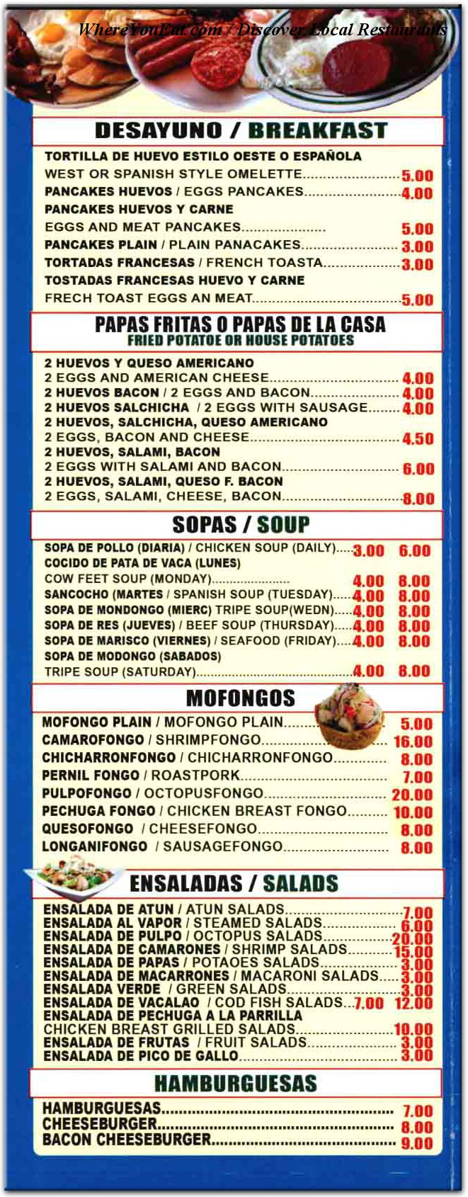 menu image