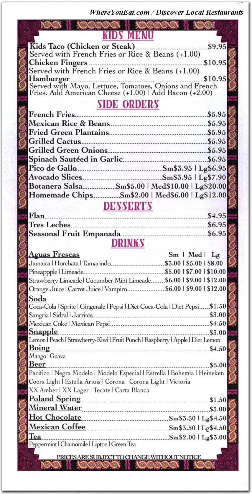 menu image