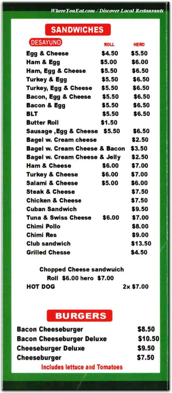 menu image