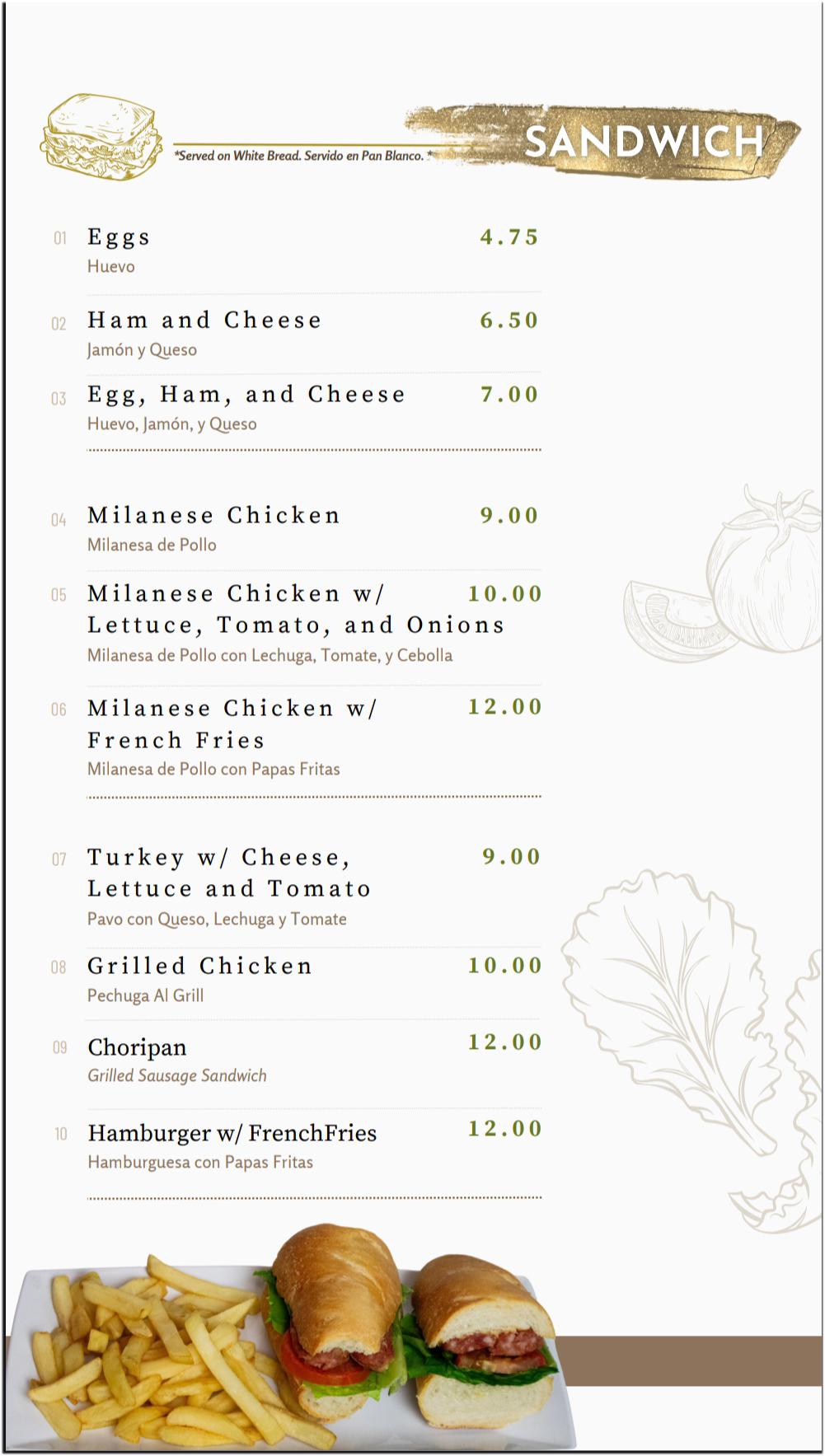 menu image