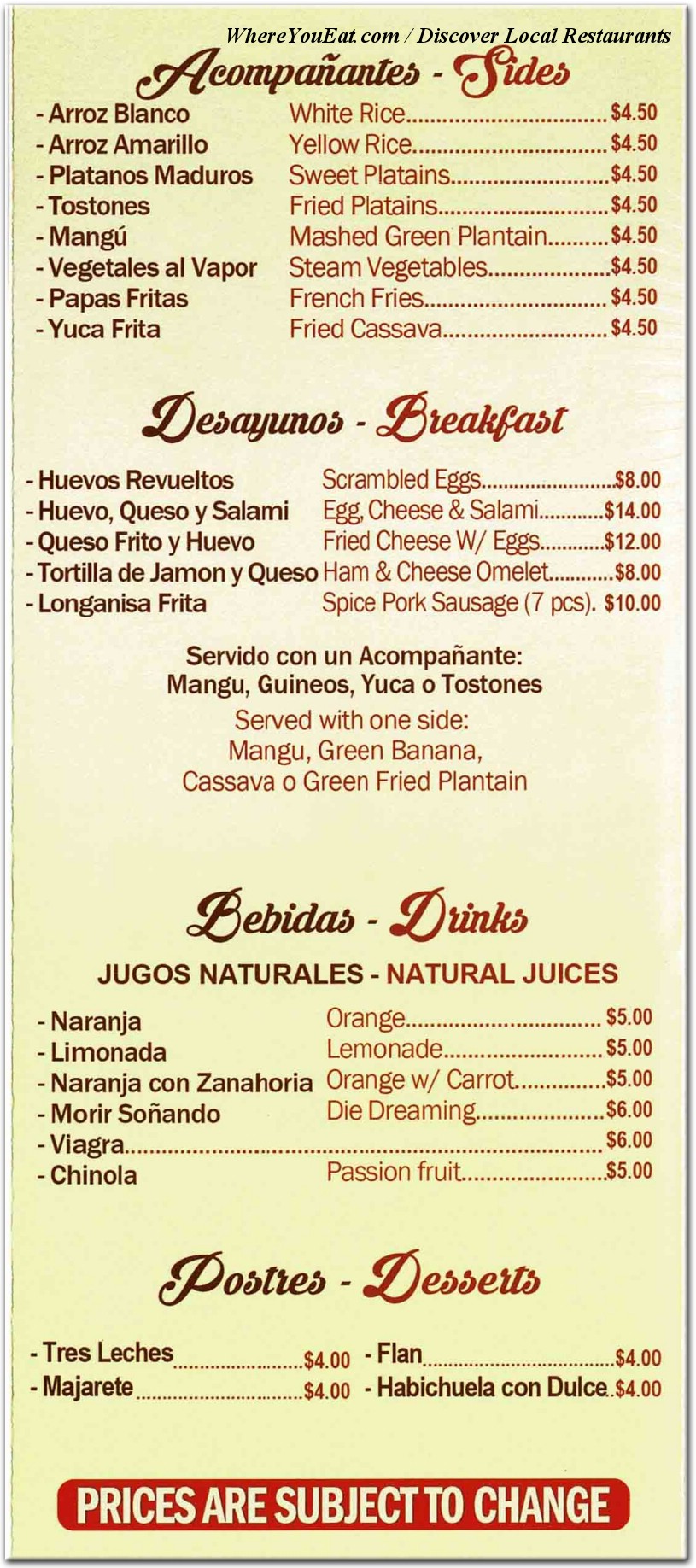 menu image