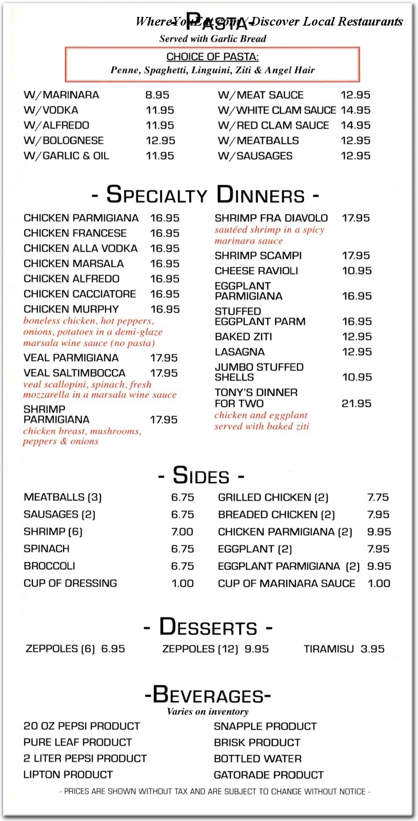 menu image