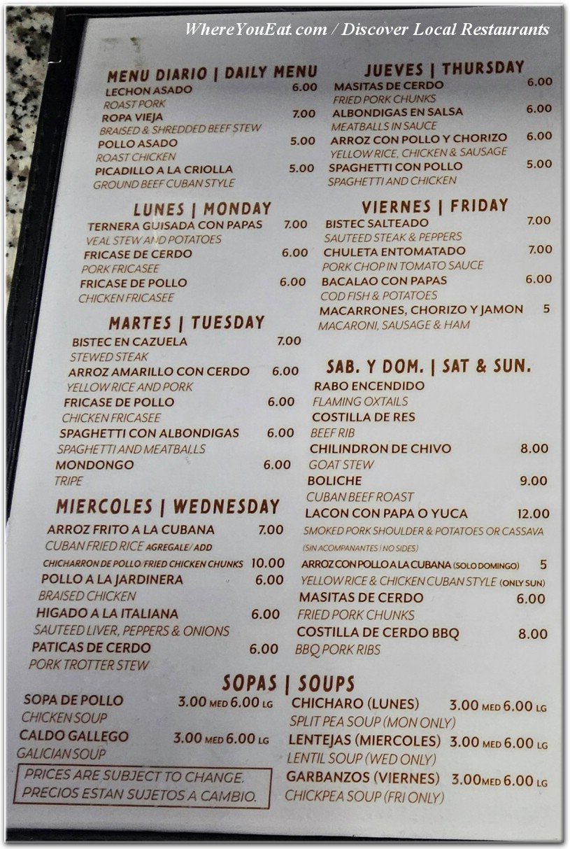 menu image