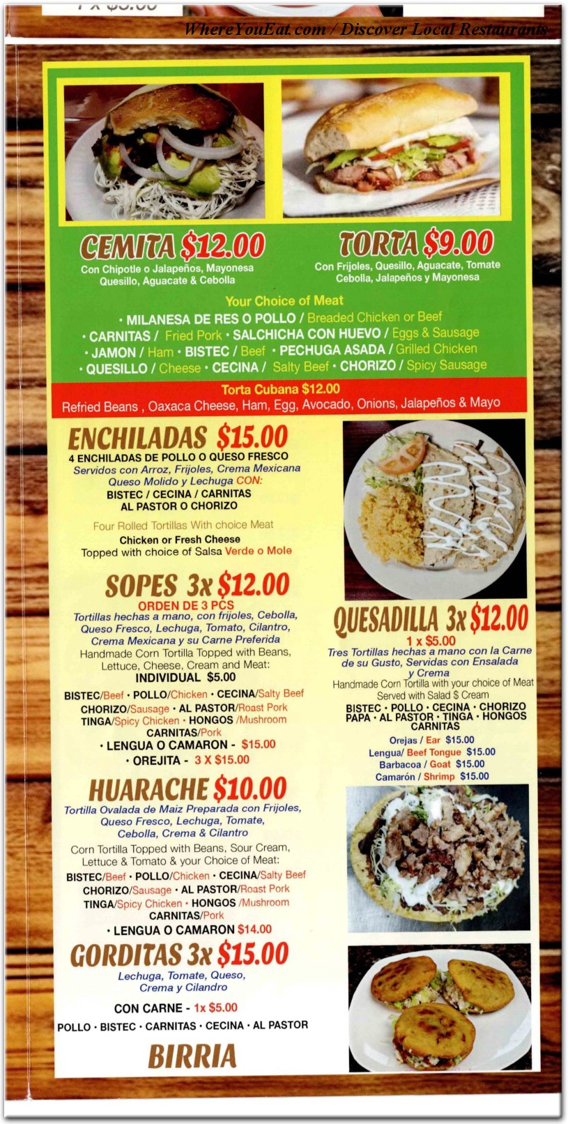 menu image