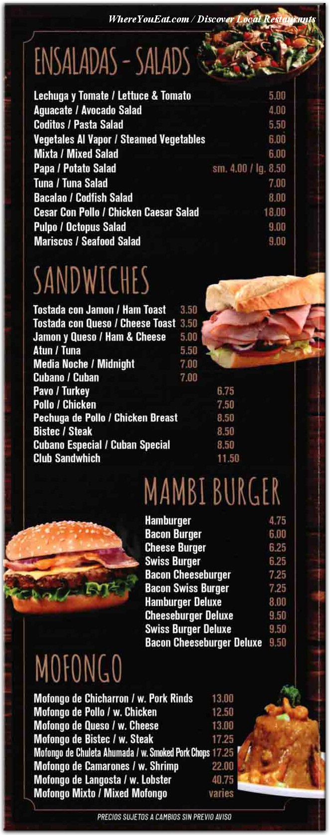 menu image