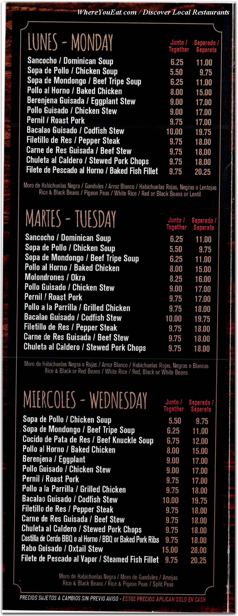 menu image