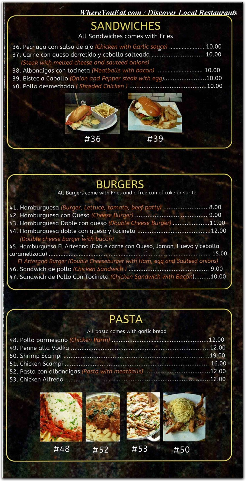 menu image