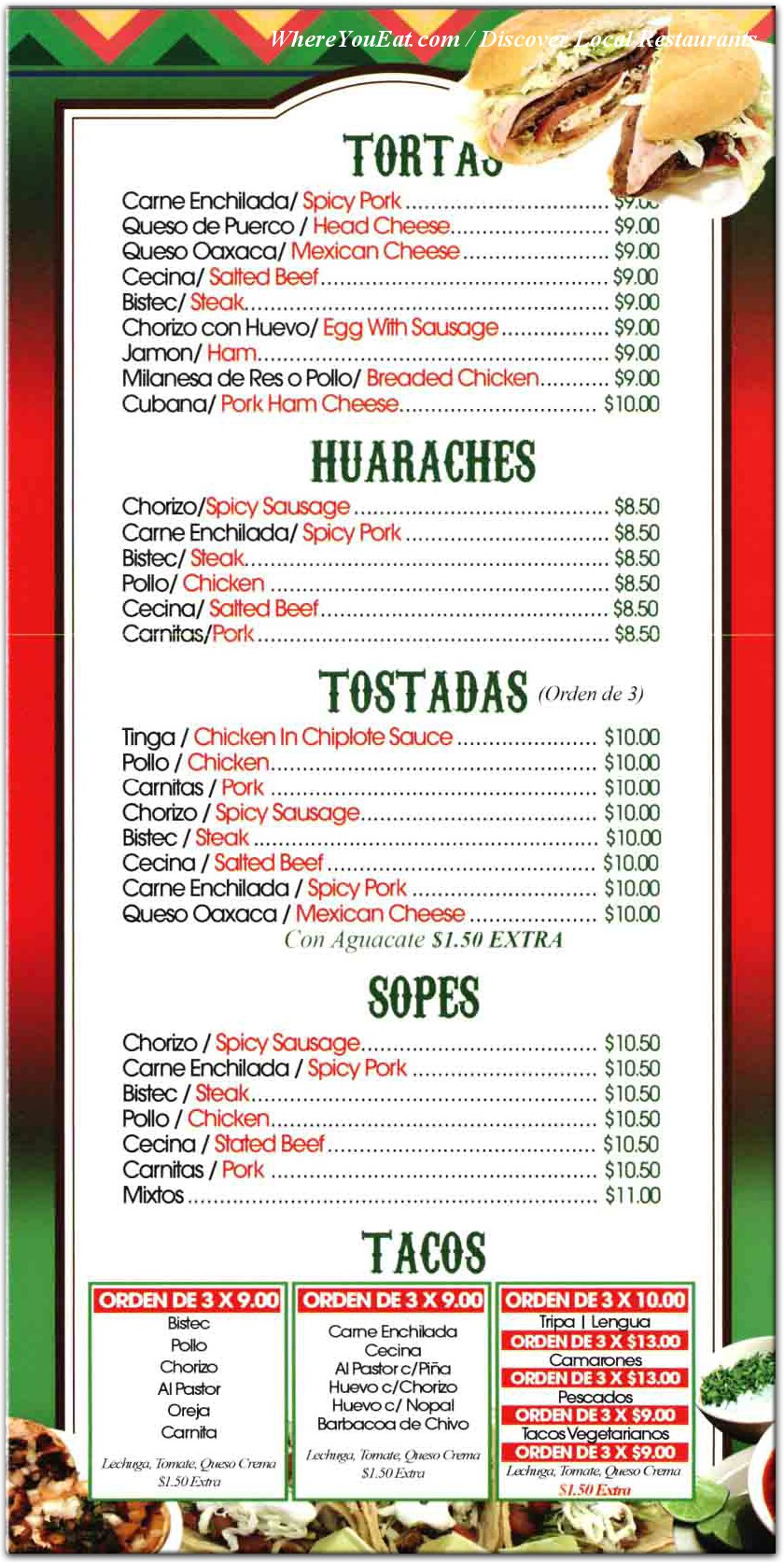 menu image