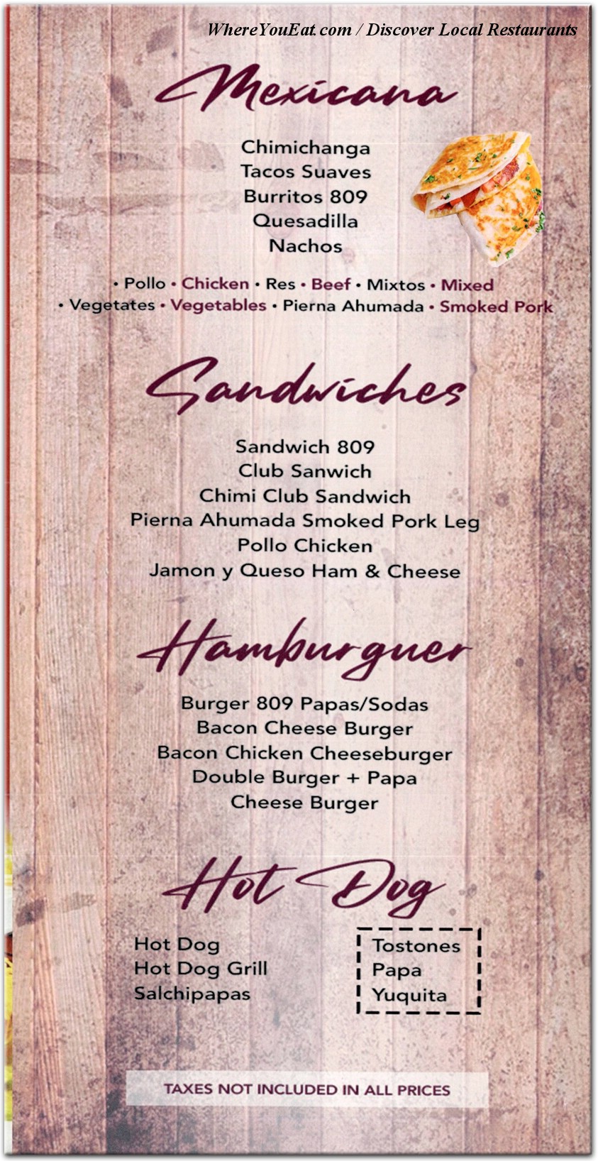 menu image