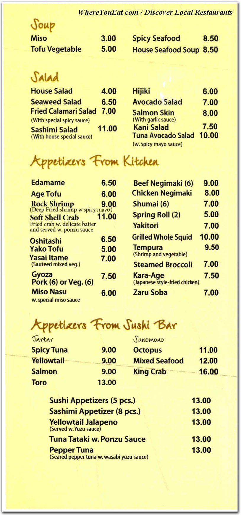 menu image