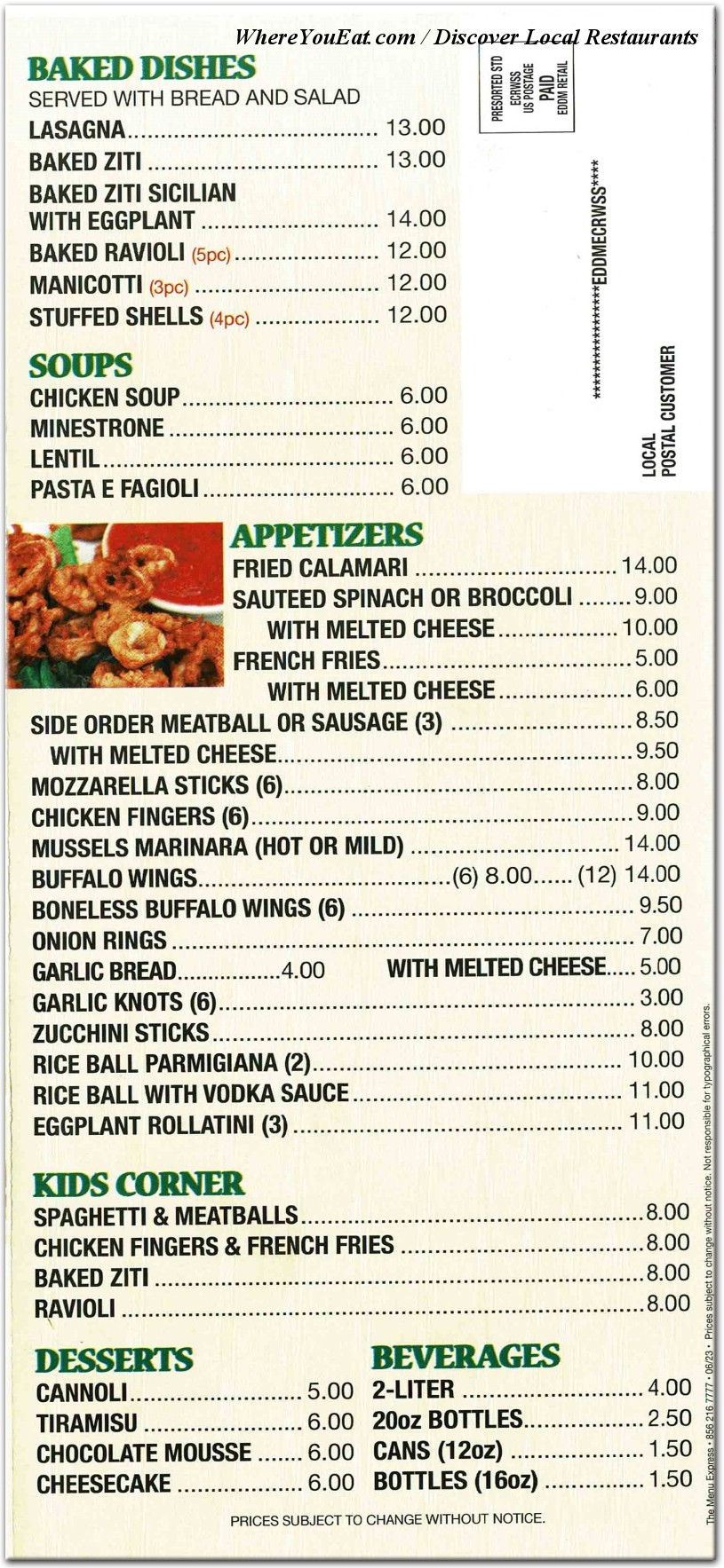 menu image