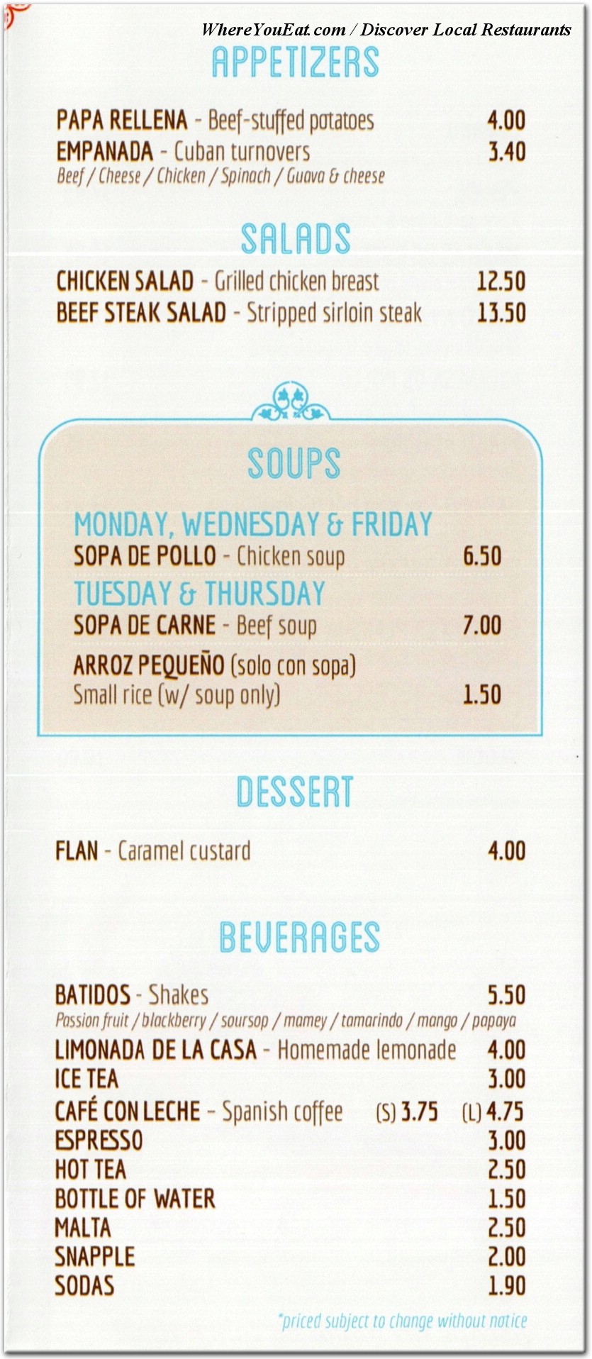 menu image