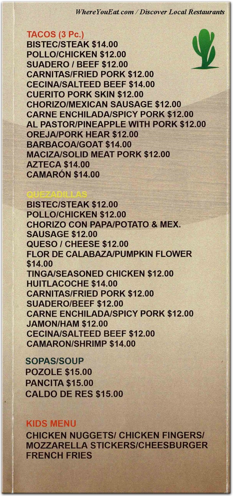 menu image