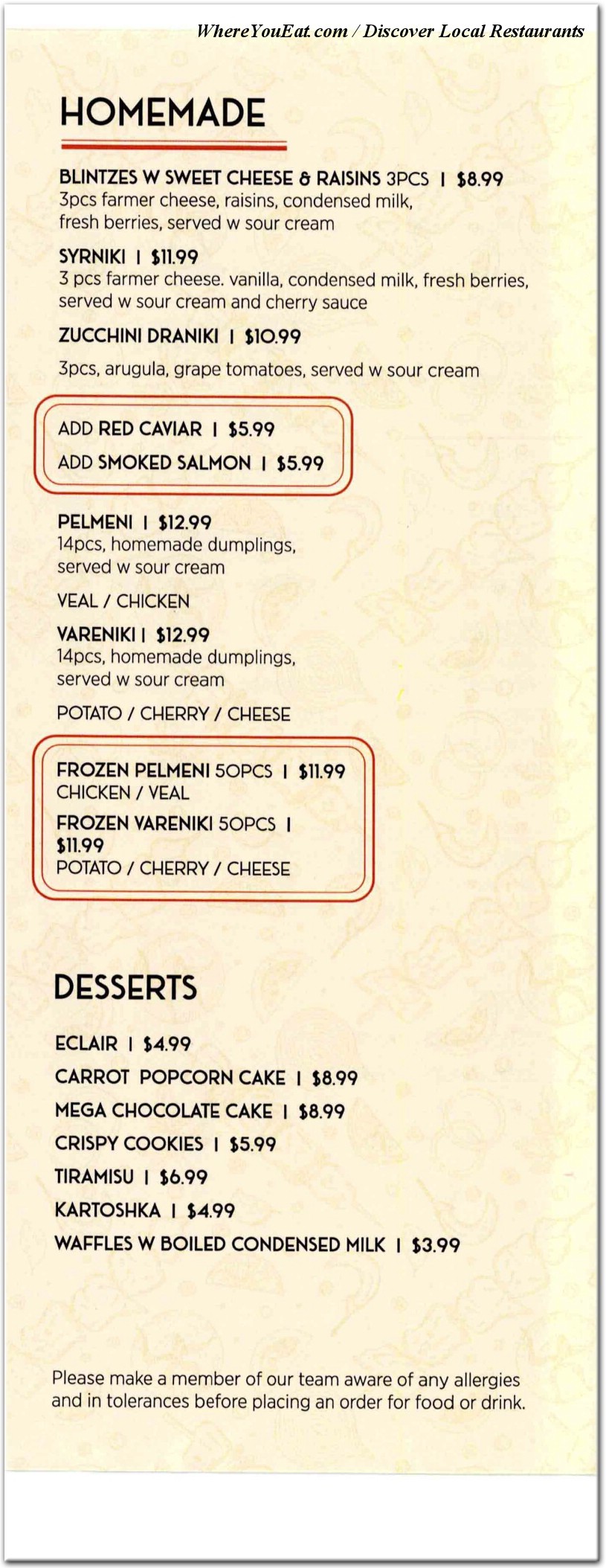 menu image