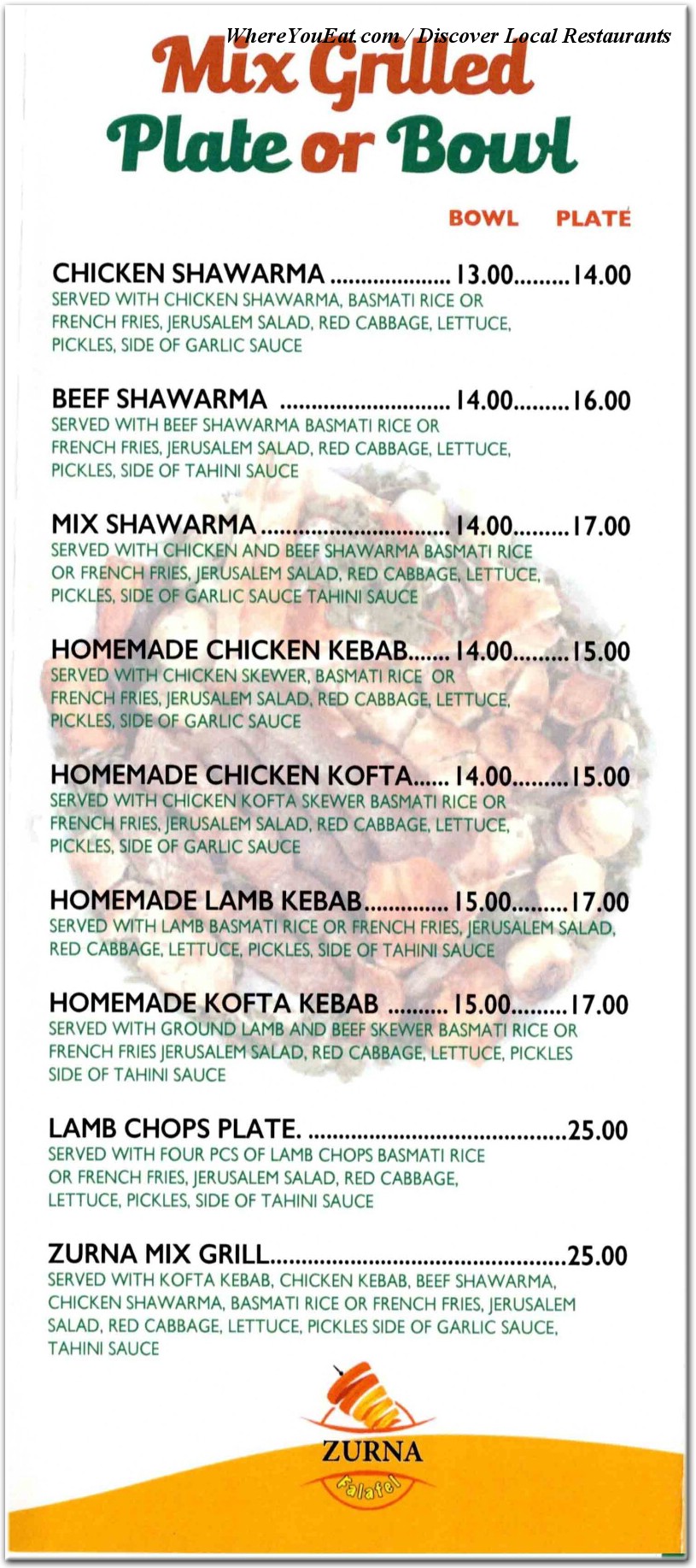 menu image