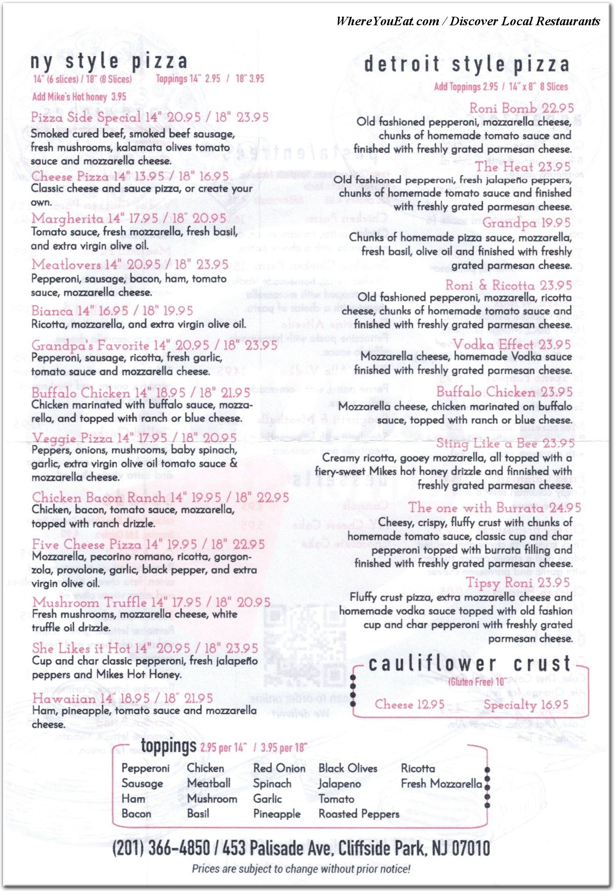 menu image