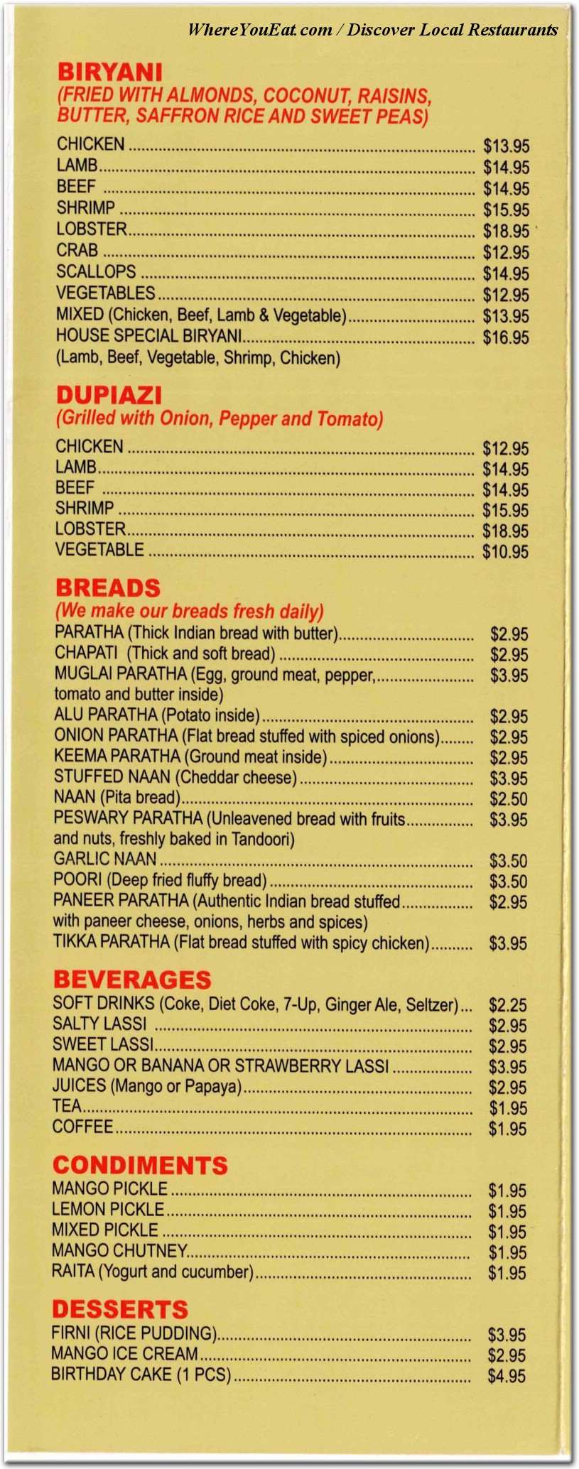 menu image