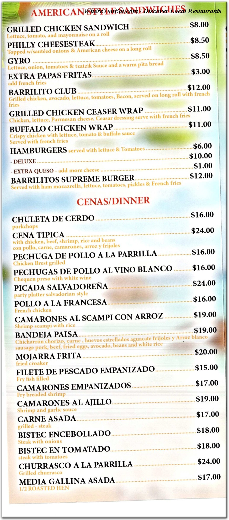 menu image
