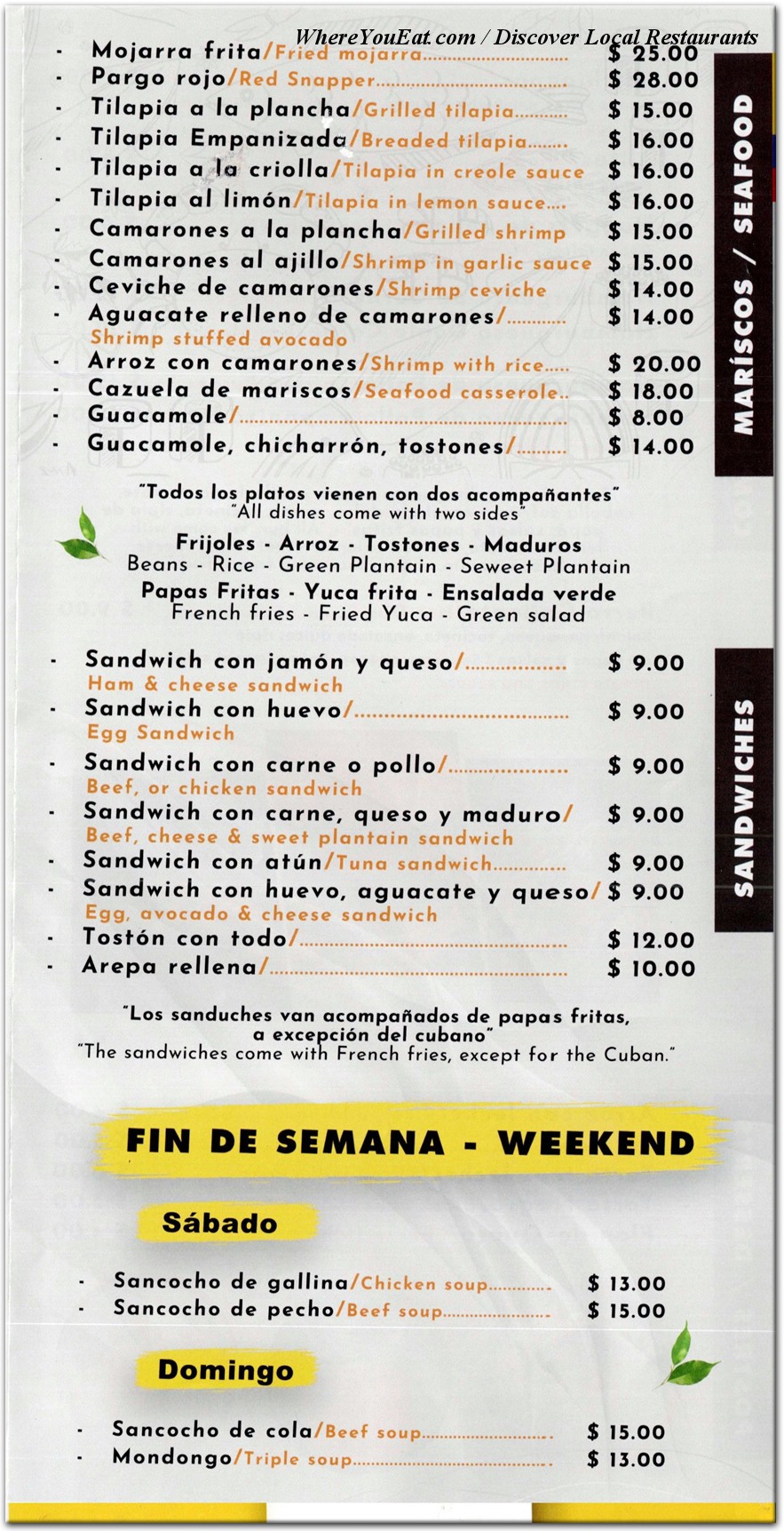 menu image