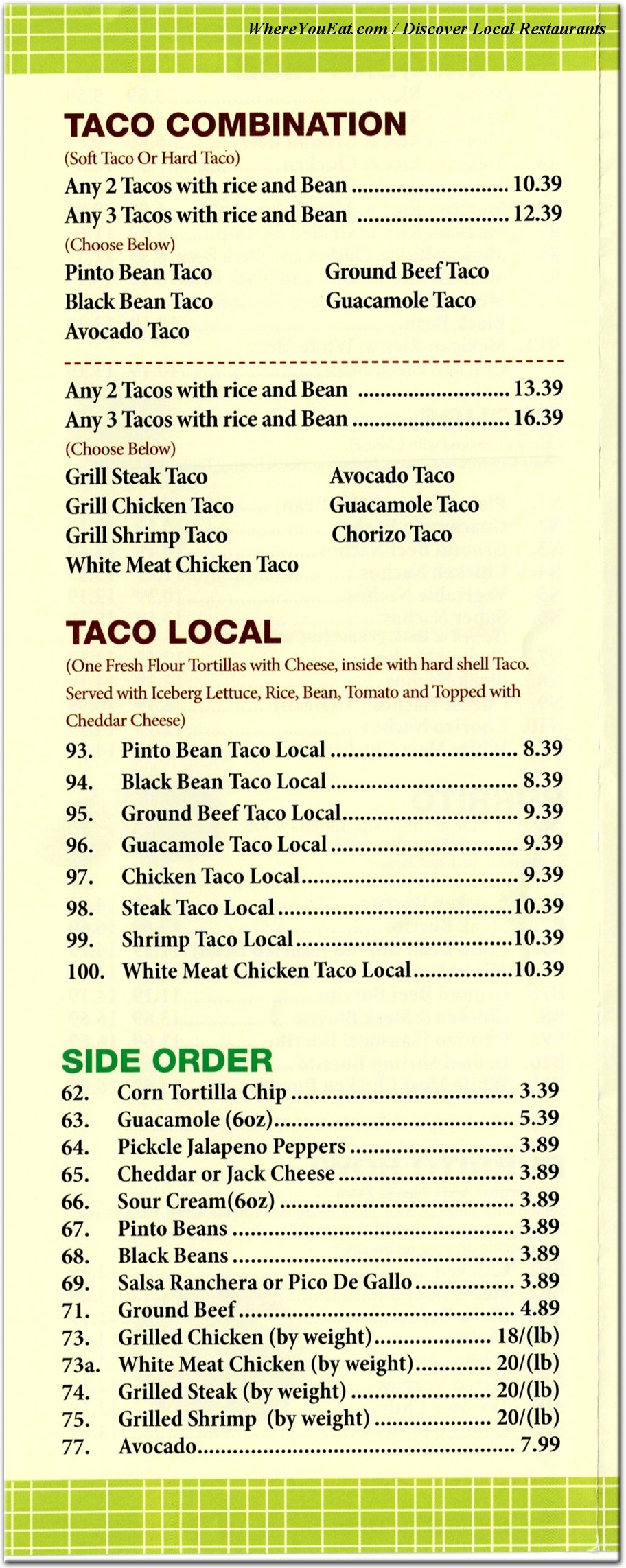 menu image
